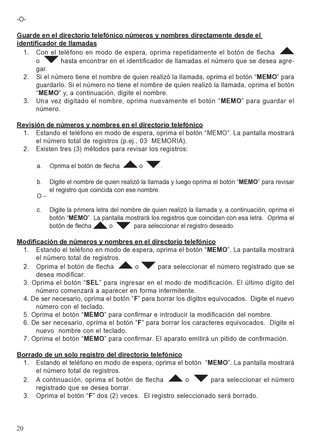 ClearSounds A50 user manual Revisión de números y nombres en el directorio telefónico 