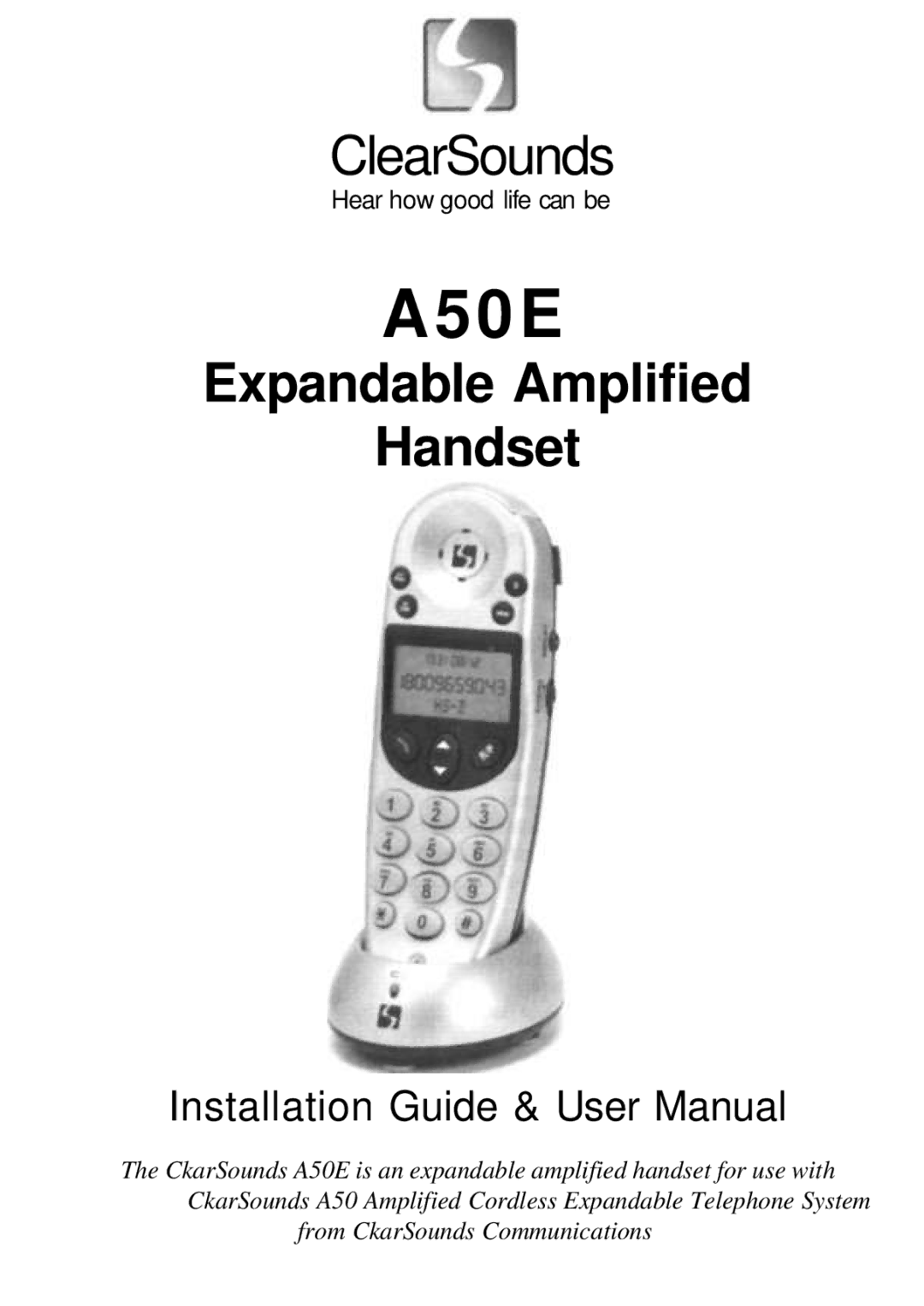 ClearSounds A50E user manual 