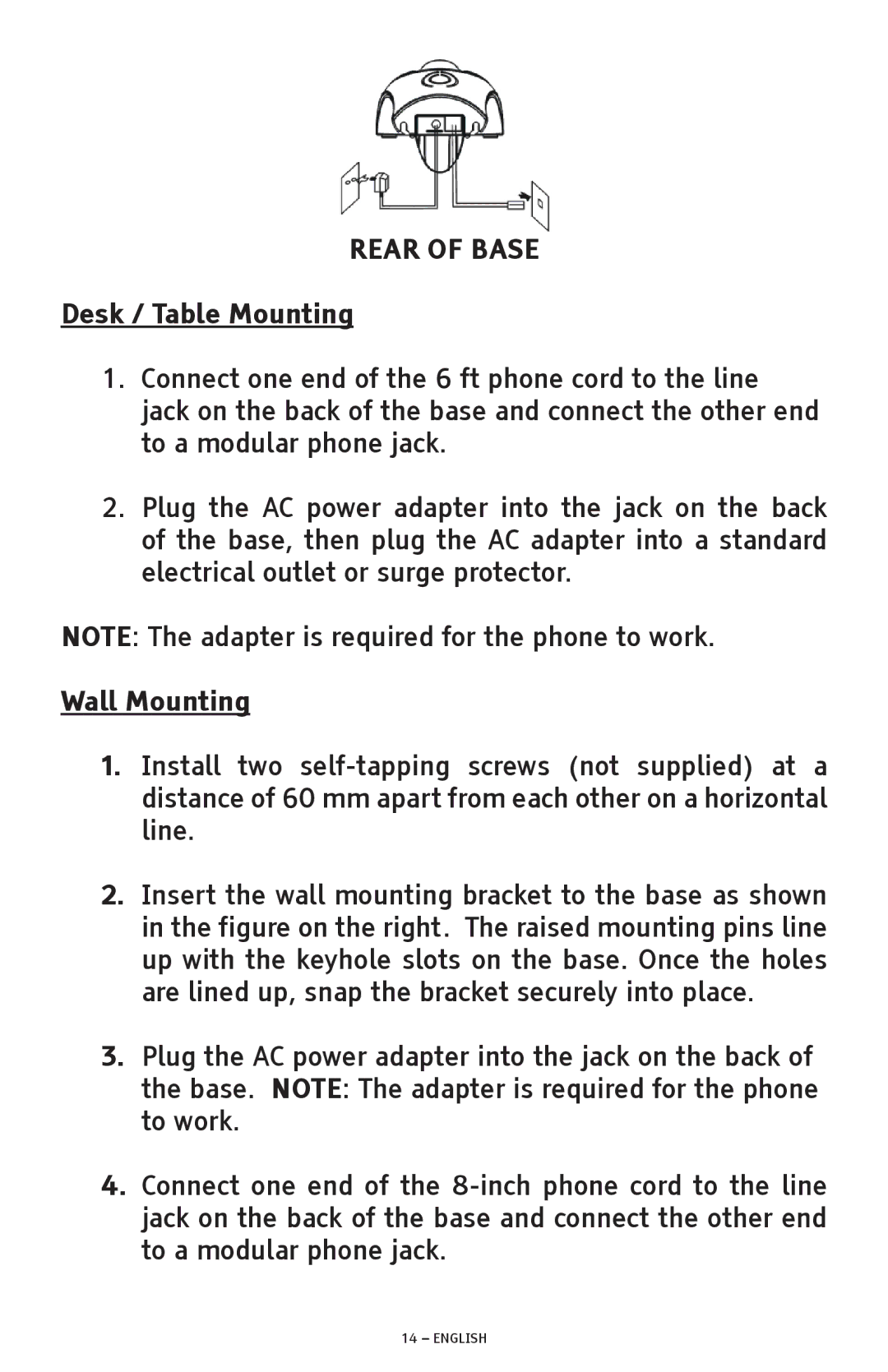 ClearSounds A600 manual Desk / Table Mounting, Wall Mounting 