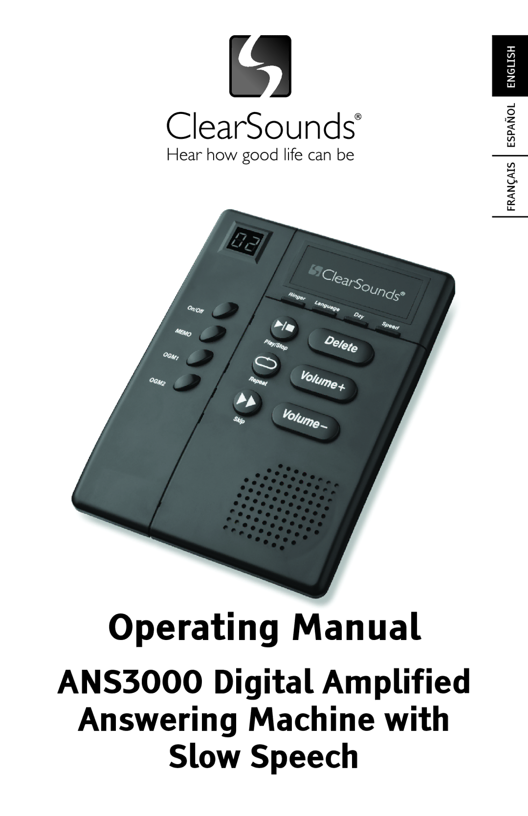 ClearSounds ANS3000 manual Operating Manual 