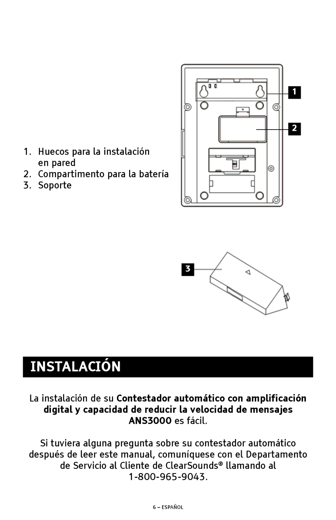 ClearSounds ANS3000 manual Instalación 