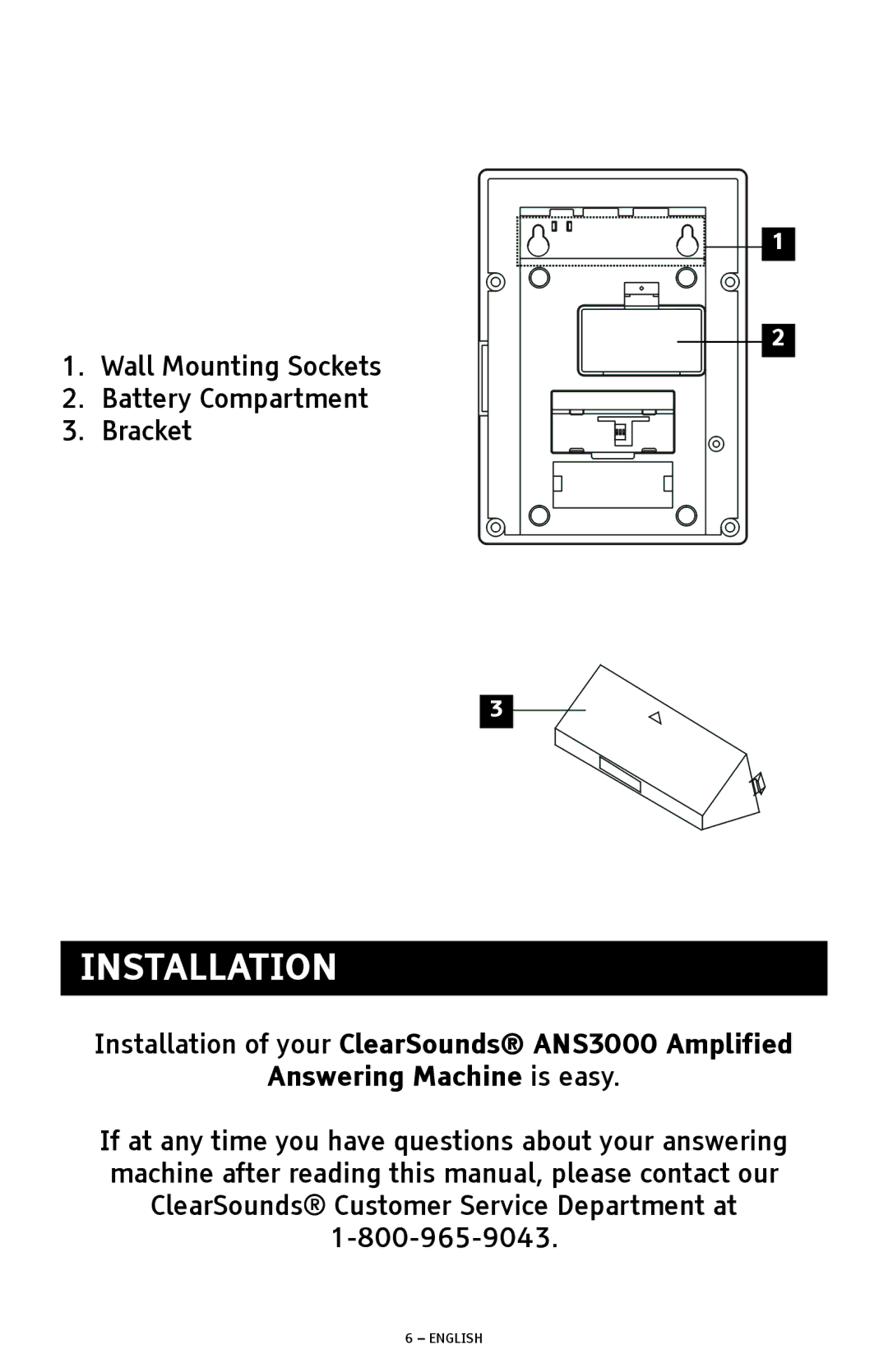 ClearSounds ANS3000 manual Installation 