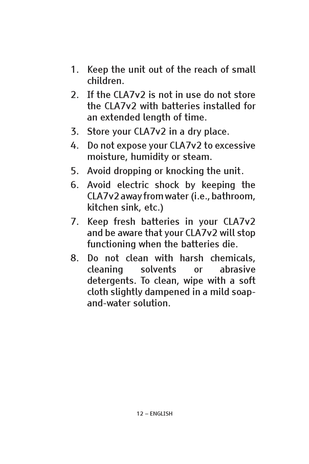 ClearSounds CLA7V2 manual English 