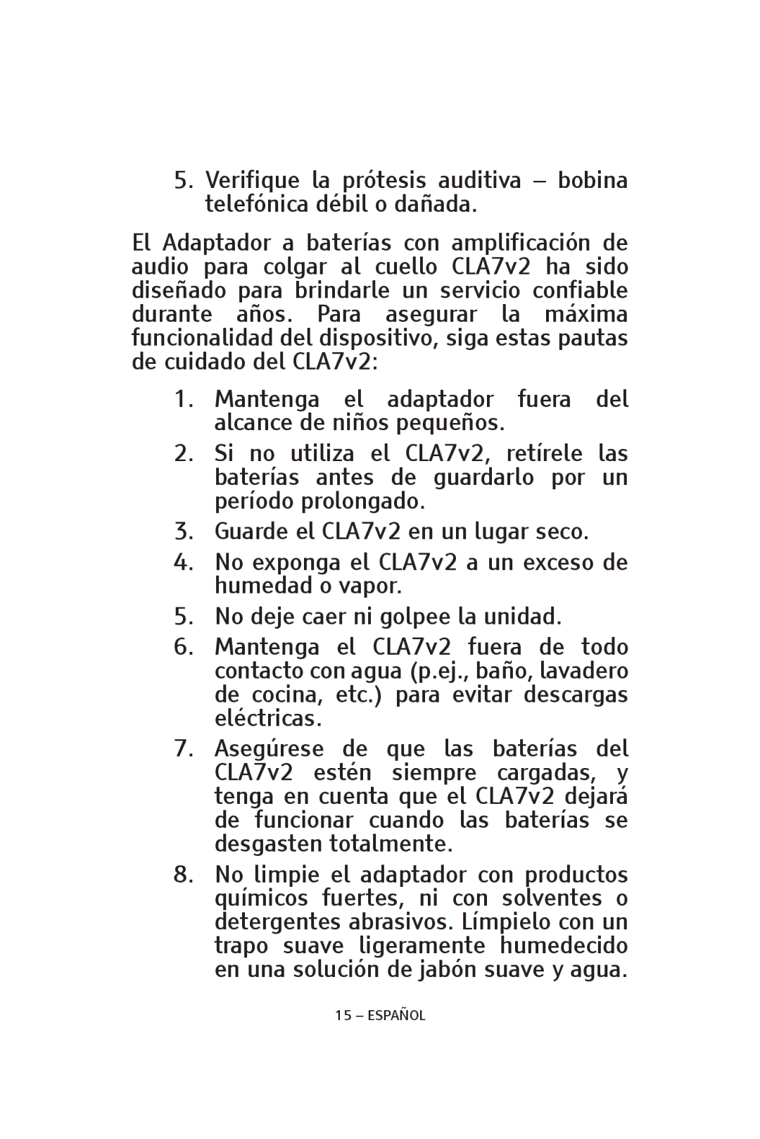 ClearSounds CLA7V2 manual Español 