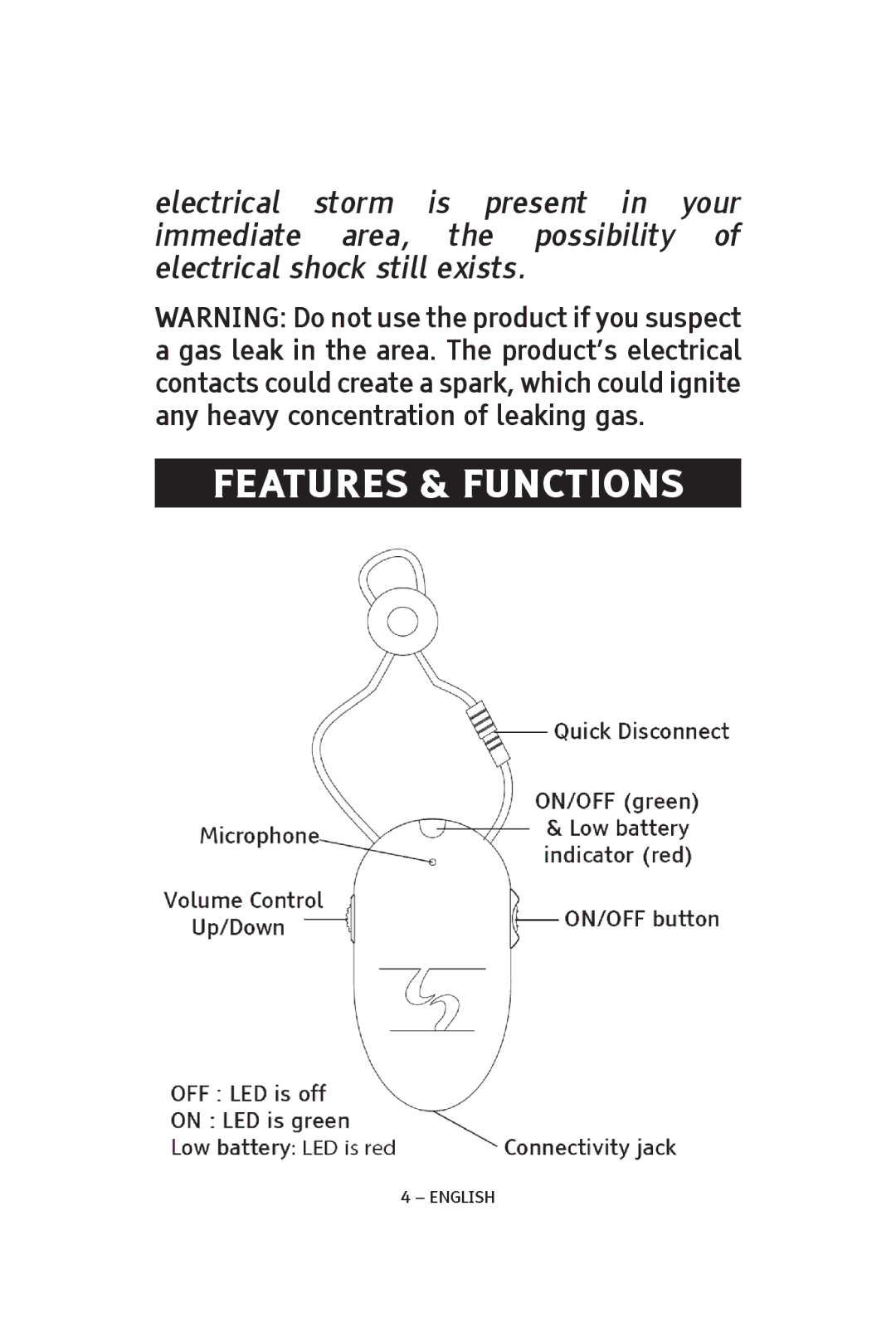 ClearSounds CLA7V2 manual Features & Functions 