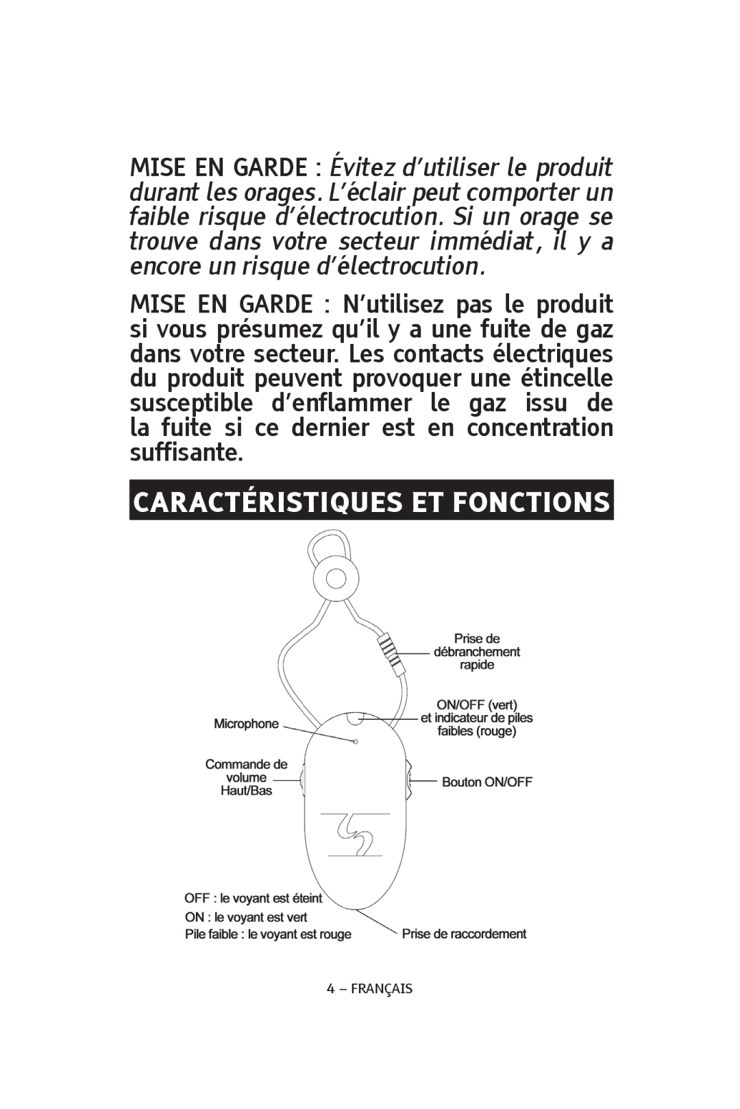 ClearSounds CLA7V2 manual Caractéristiques ET Fonctions 