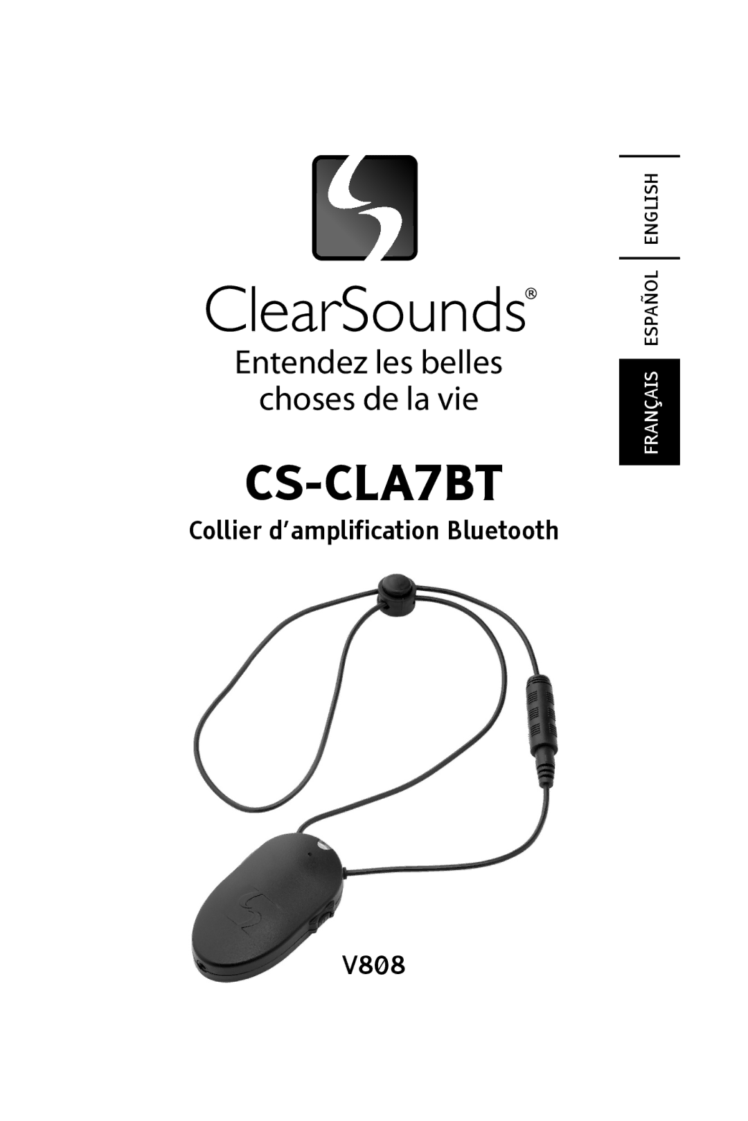 ClearSounds CS-CLA7BT manual Collier d’amplification Bluetooth V808 