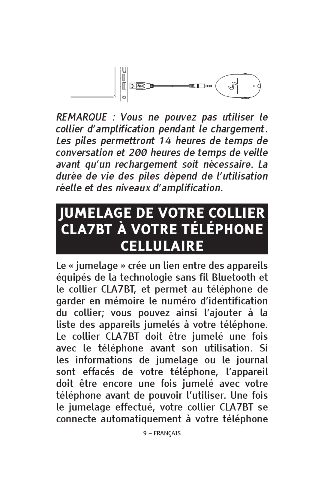 ClearSounds V808, CS-CLA7BT manual Français 