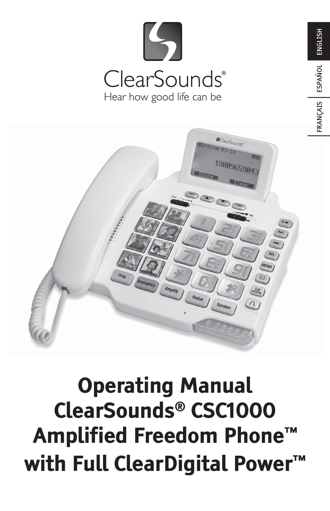 ClearSounds CSC1000 manual Français Español English 