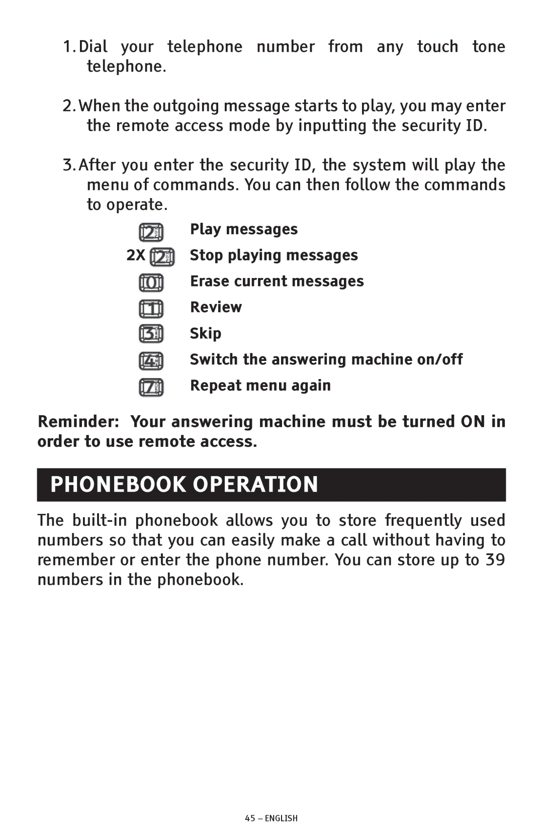 ClearSounds CSC1000 manual Phonebook Operation 