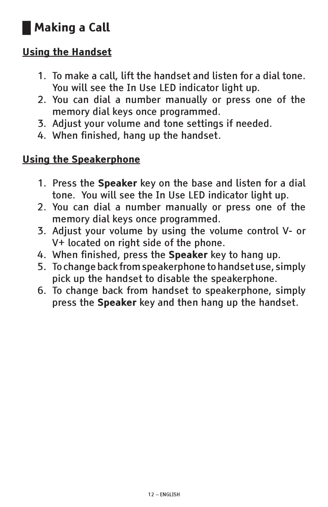 ClearSounds CSC500 manual Making a Call 