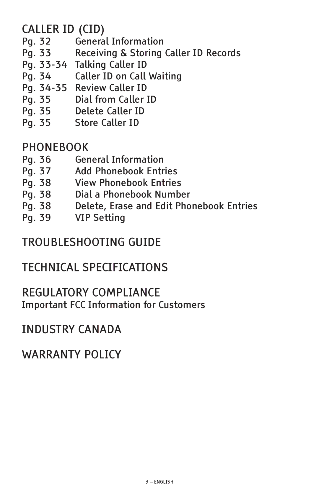 ClearSounds CSC600D manual Industry Canada Warranty Policy 