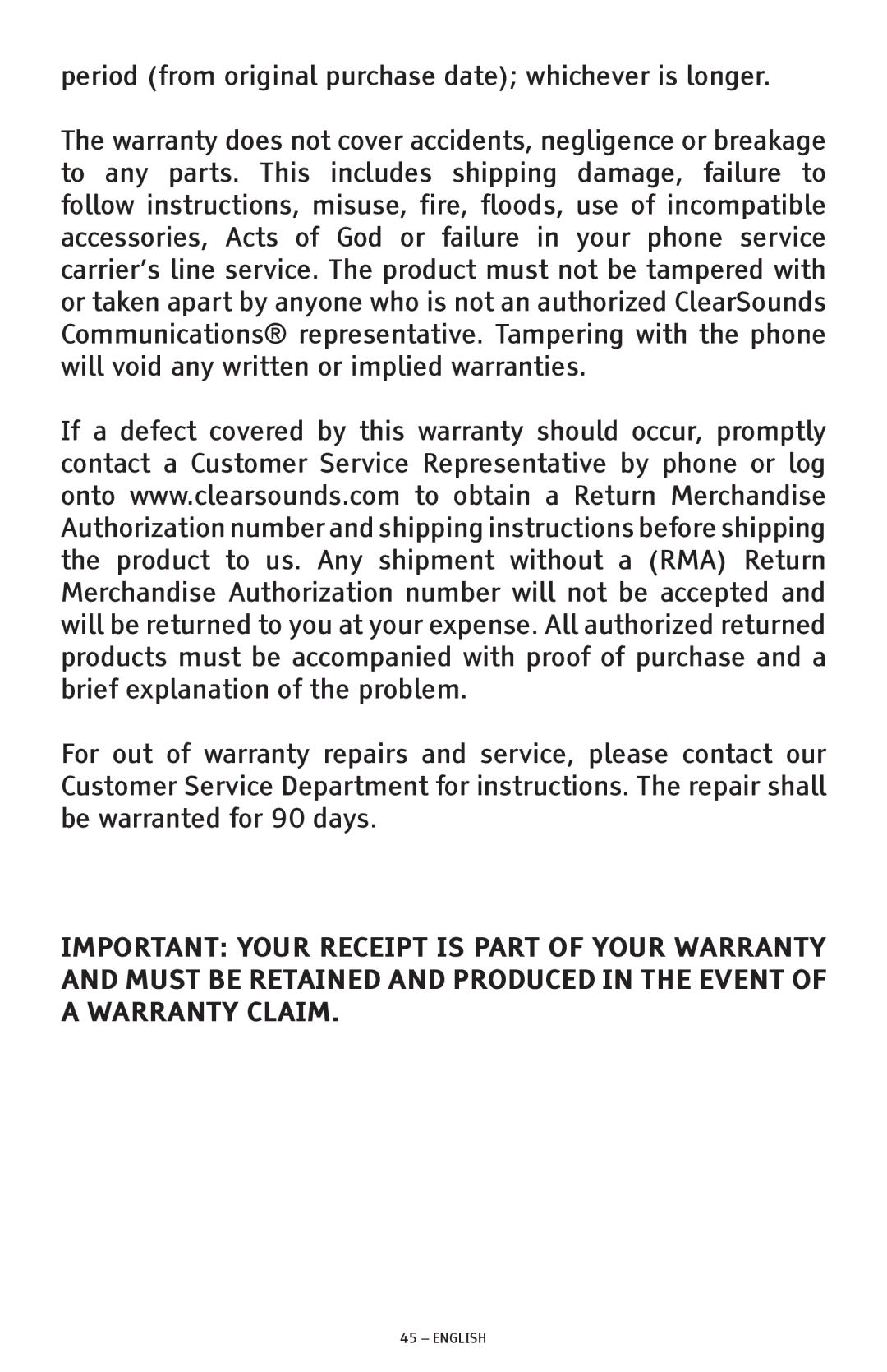 ClearSounds CSC600D manual English 