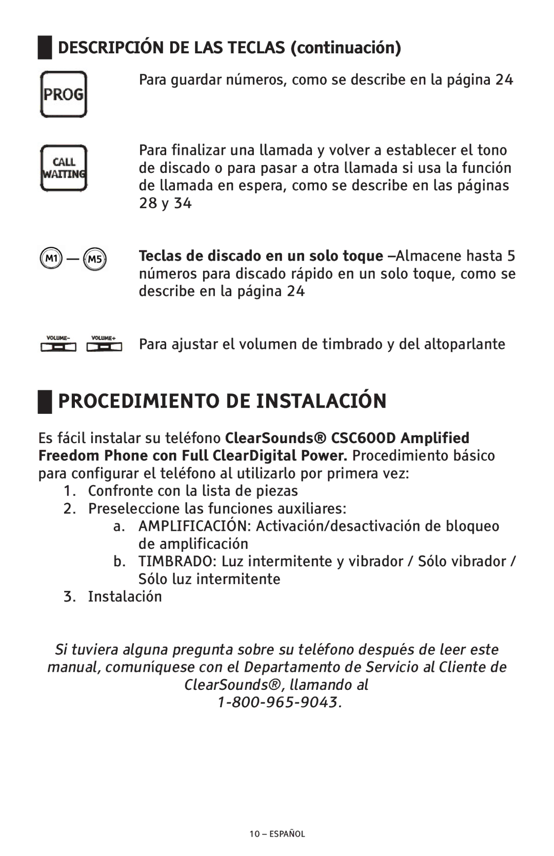 ClearSounds CSC600D manual Procedimiento DE Instalación 