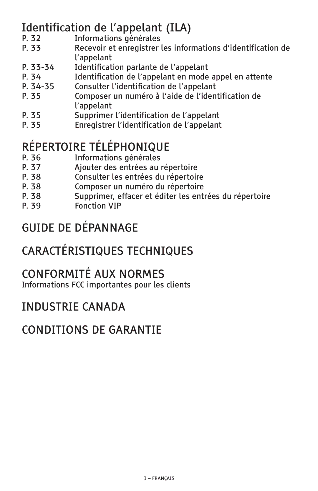 ClearSounds CSC600D manual Industrie Canada Conditions DE Garantie 