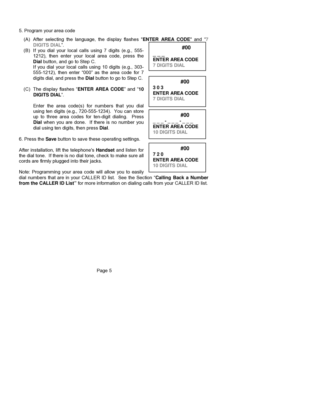 ClearSounds CST25 user manual Digits Dial 