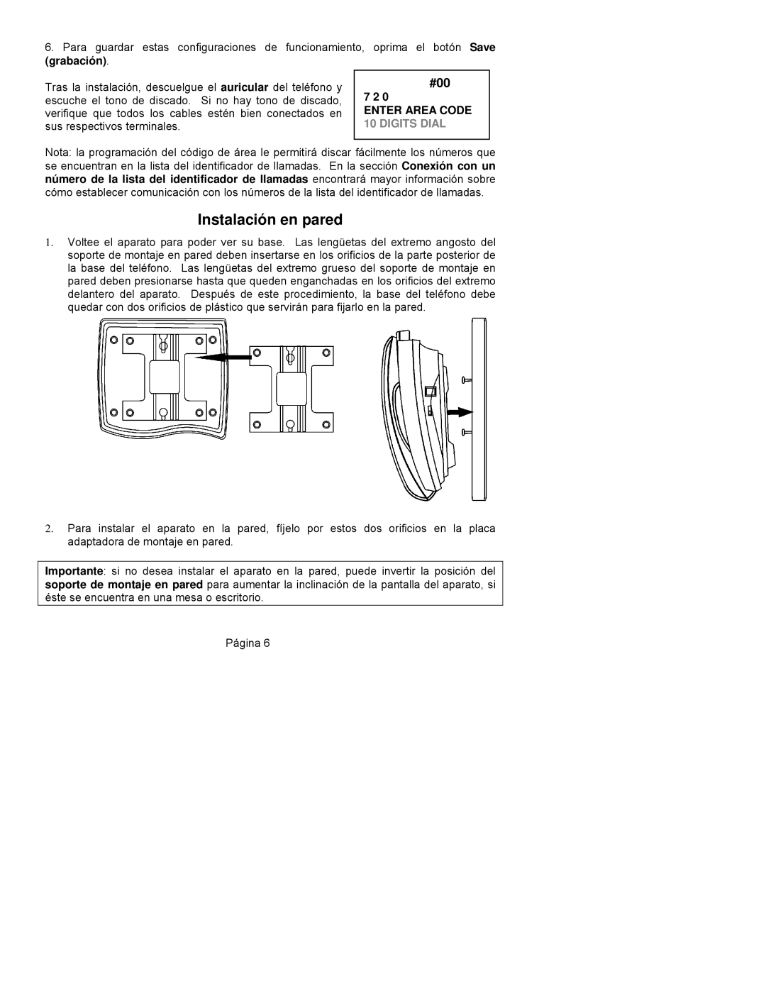 ClearSounds CST25 user manual Instalación en pared 