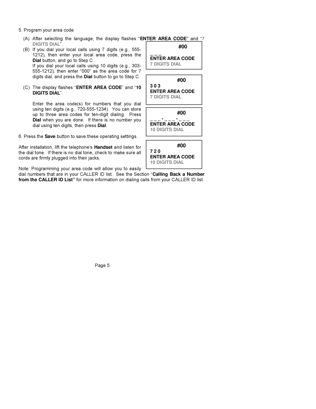 ClearSounds CST25 user manual Digits Dial 