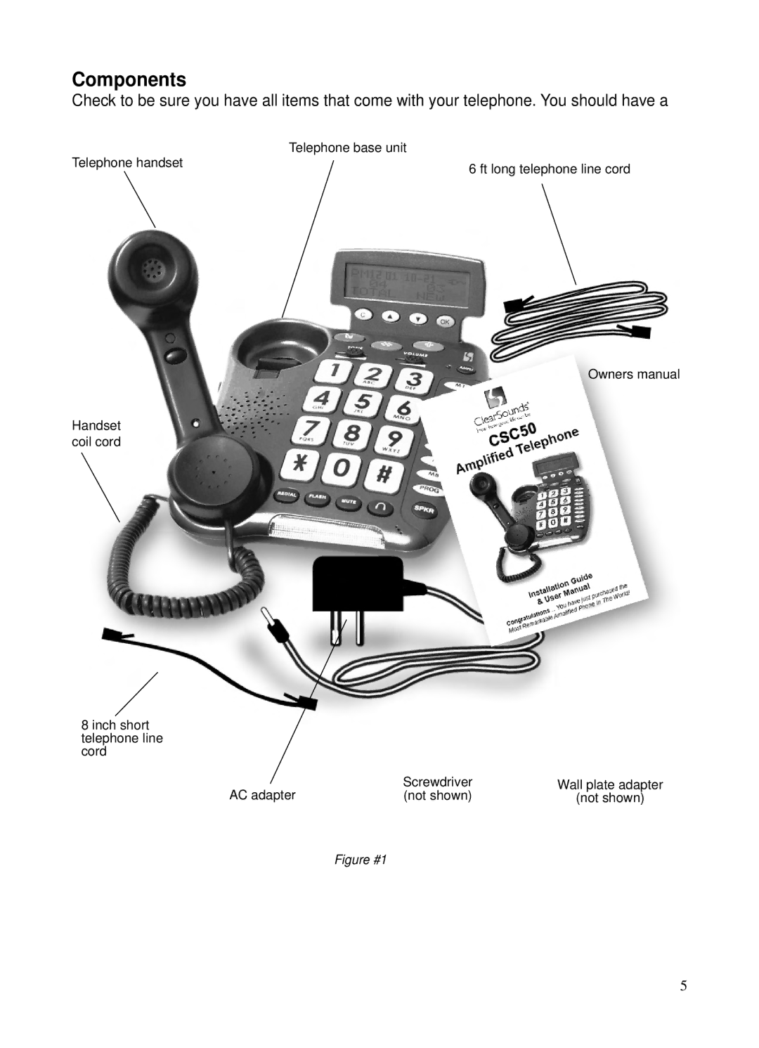 ClearSounds v407 user manual Components, Figure #1 