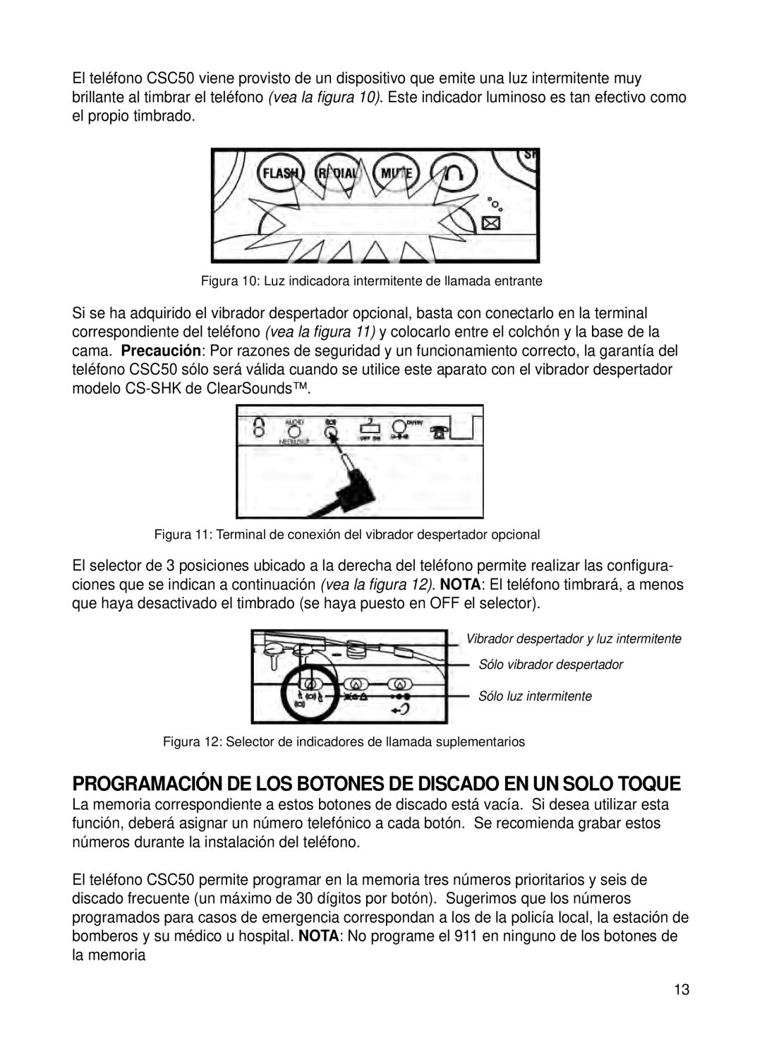 ClearSounds v407 user manual Programación DE LOS Botones DE Discado EN UN Solo Toque 