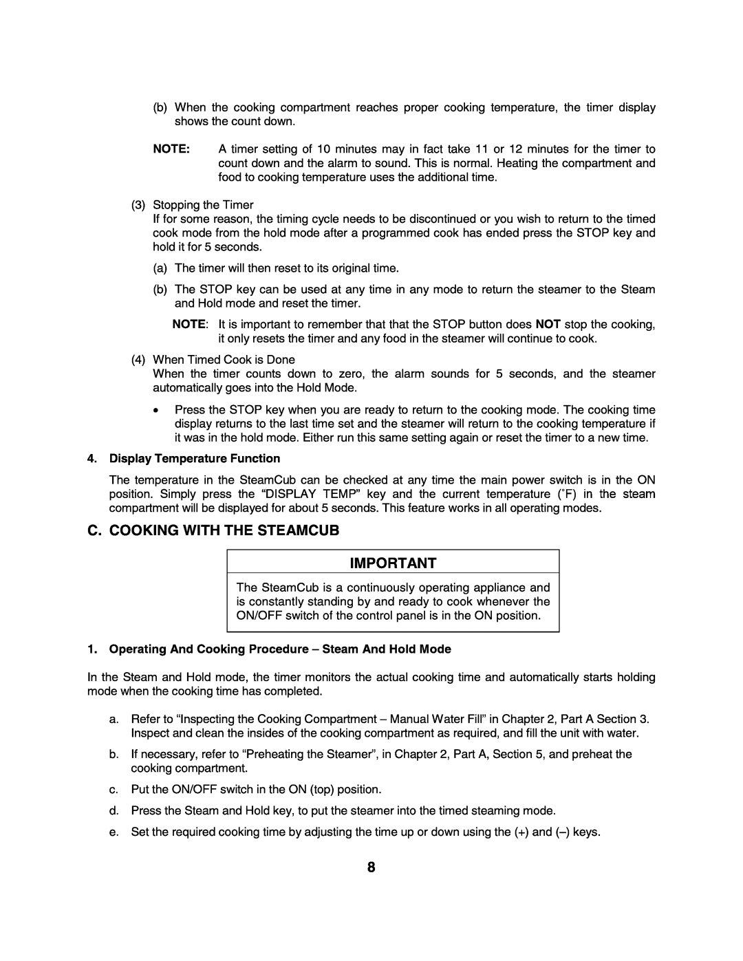 Cleveland Range 1SCE-OPM, 1SCEMCS manual 