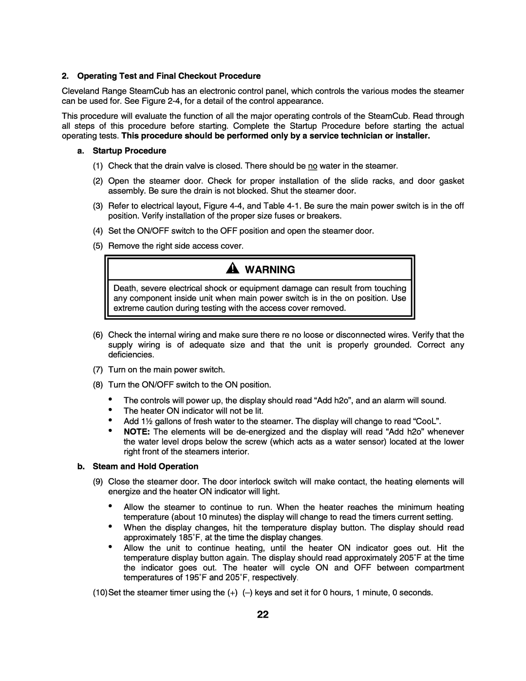 Cleveland Range 1SCE-OPM, 1SCEMCS manual 