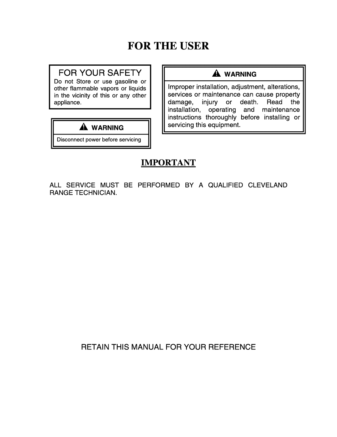 Cleveland Range 1SCE-OPM, 1SCEMCS manual 