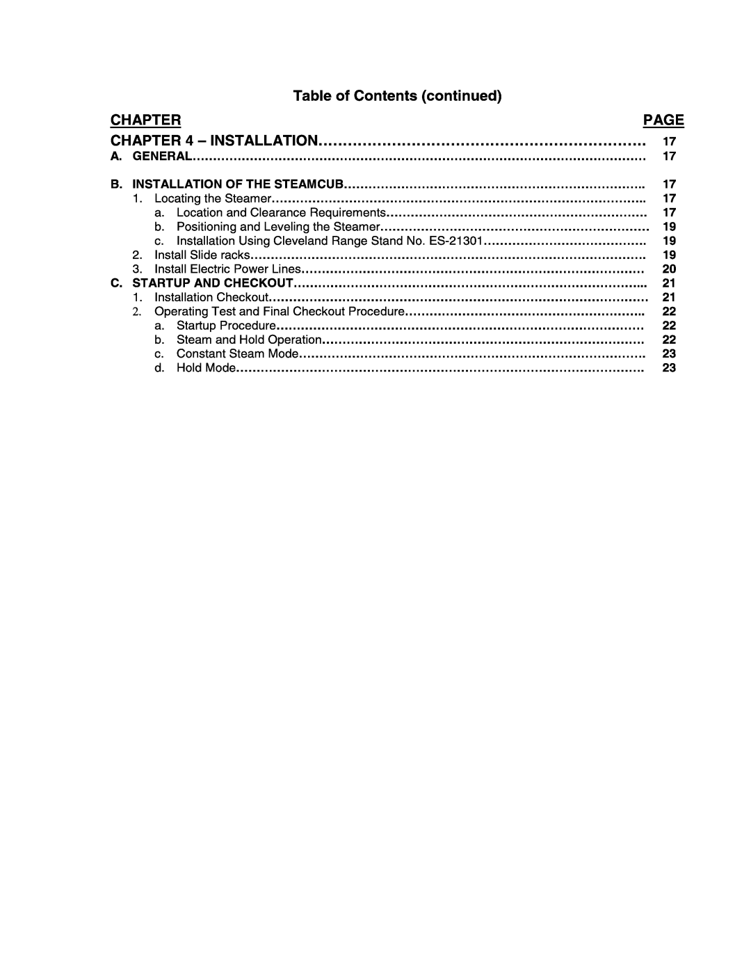 Cleveland Range 1SCE-OPM, 1SCEMCS manual 