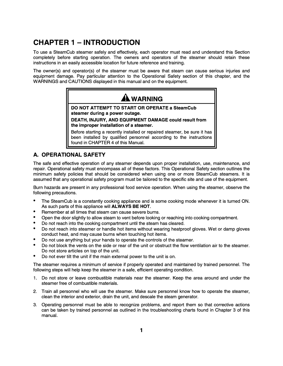 Cleveland Range 1SCEMCS, 1SCE-OPM manual 