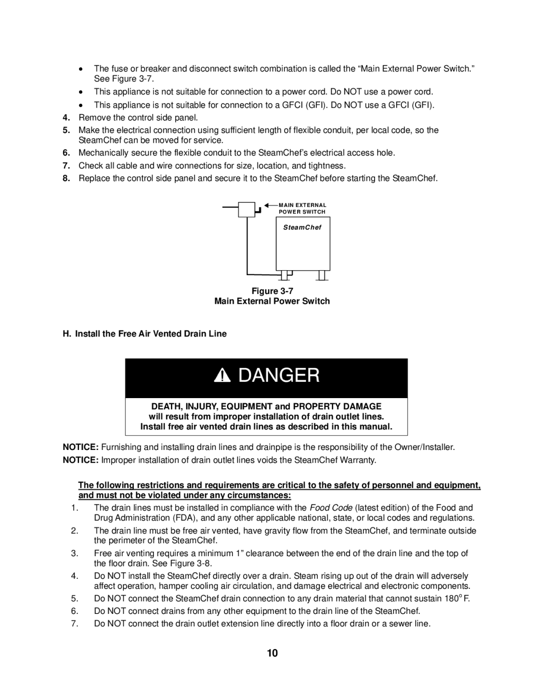 Cleveland Range 22CGT3, 22CGT6 installation manual SteamChef 