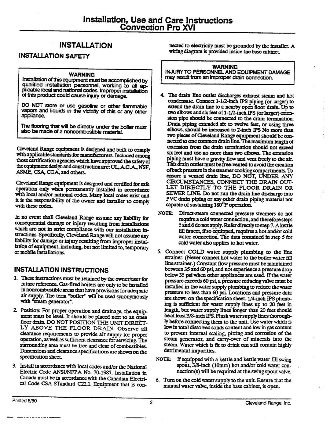 Cleveland Range 36CDM16, 36CGM16, 36CSM16 service manual 