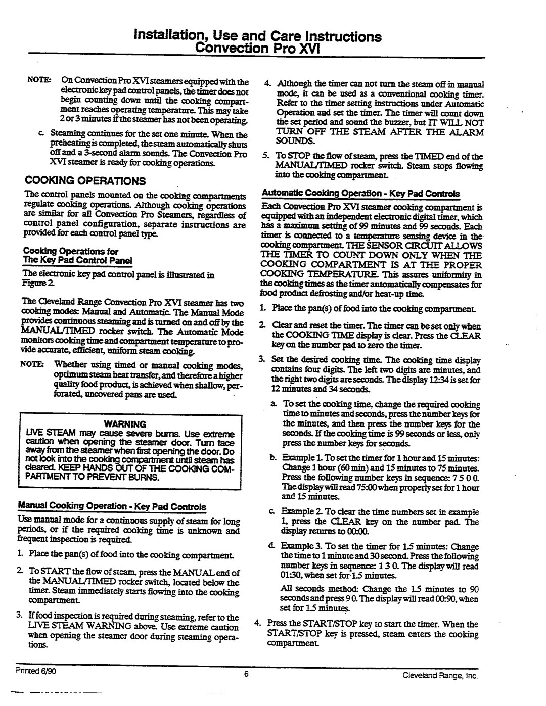 Cleveland Range 36CGM16, 36CSM16, 36CDM16 service manual 