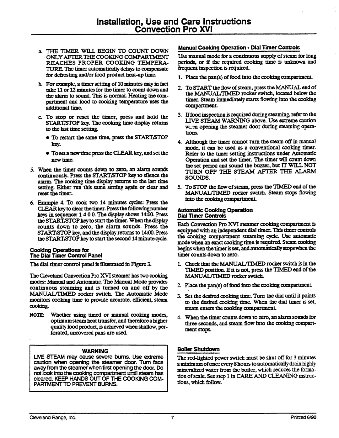 Cleveland Range 36CSM16, 36CGM16, 36CDM16 service manual 