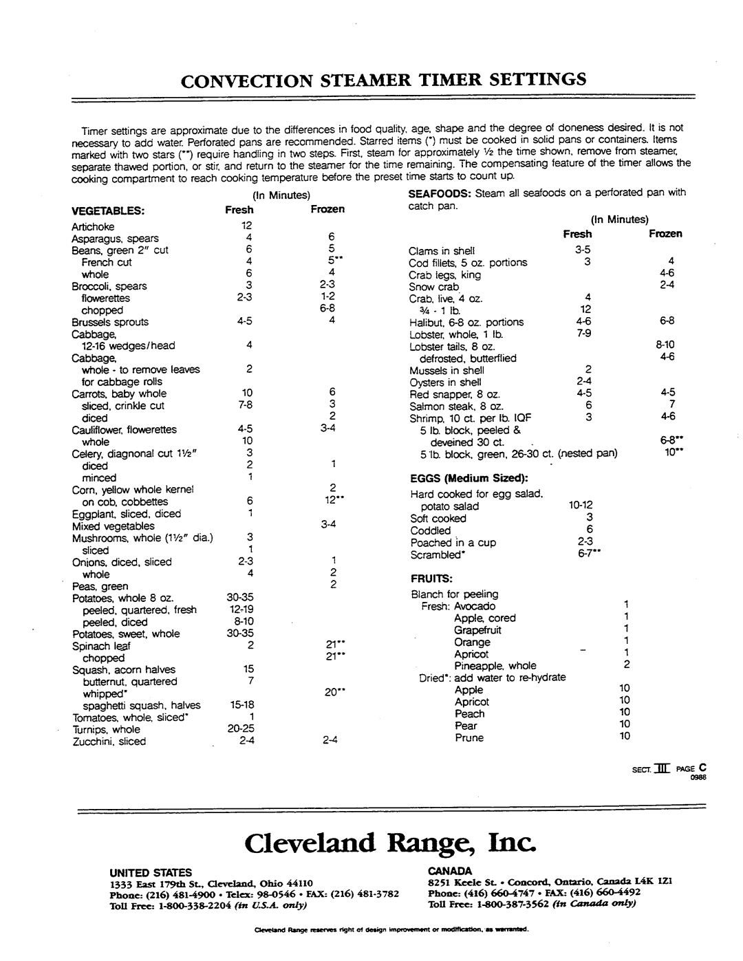 Cleveland Range 36CDM16, 36CGM16, 36CSM16 service manual 