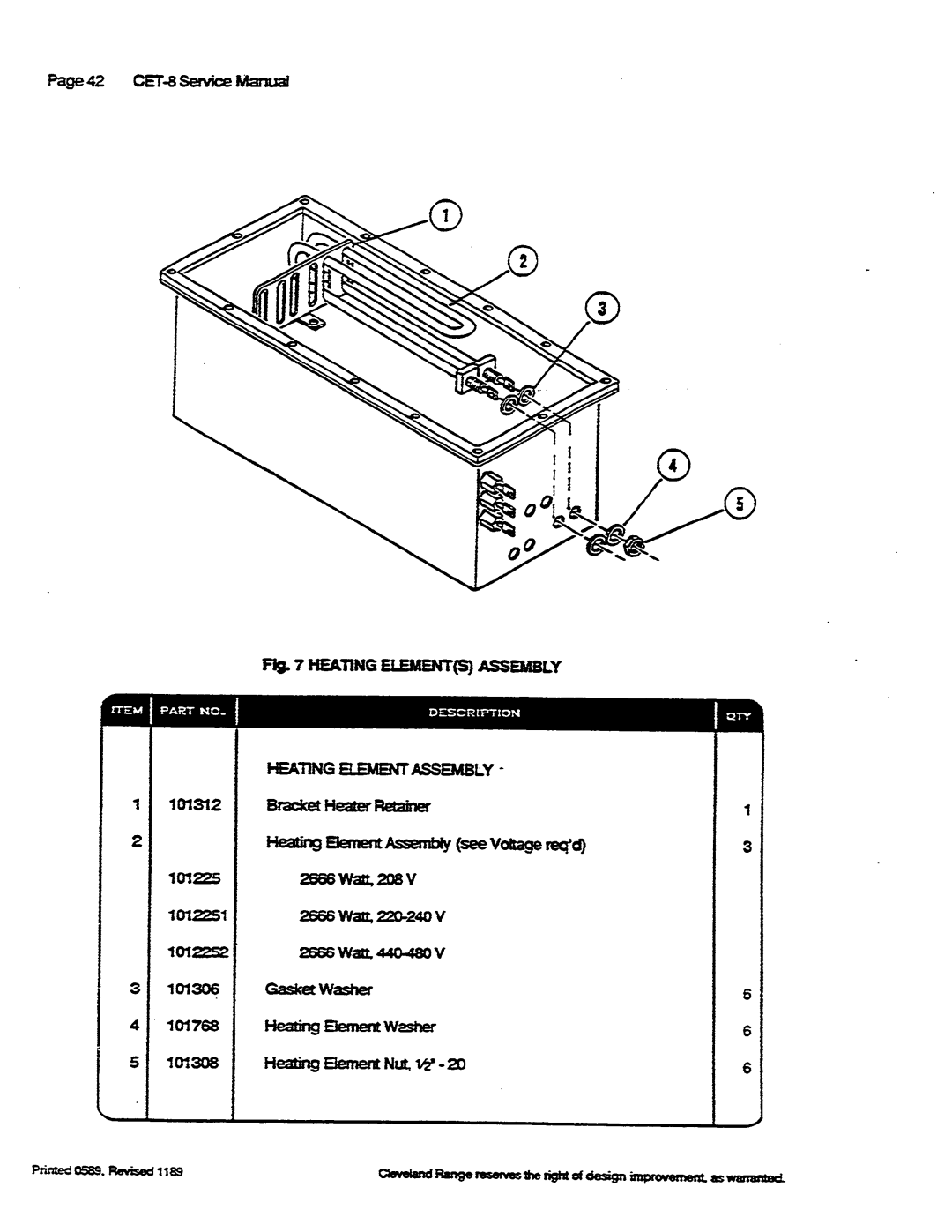 Cleveland Range CET-8 manual 