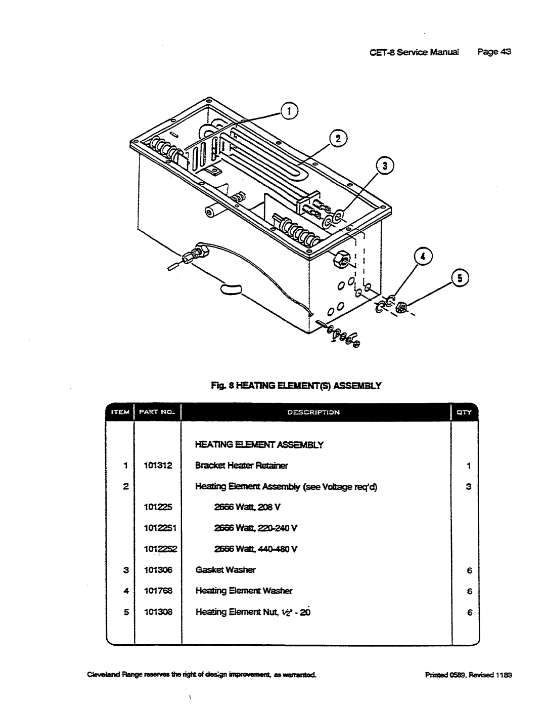 Cleveland Range CET-8 manual 