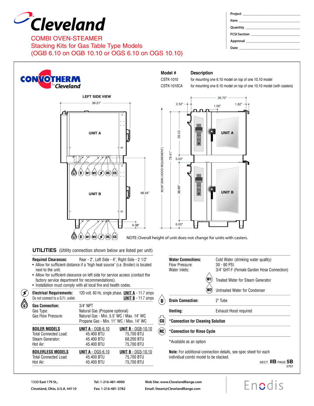 Cleveland Range CSTK-610CA manual CSTK-1010CA 