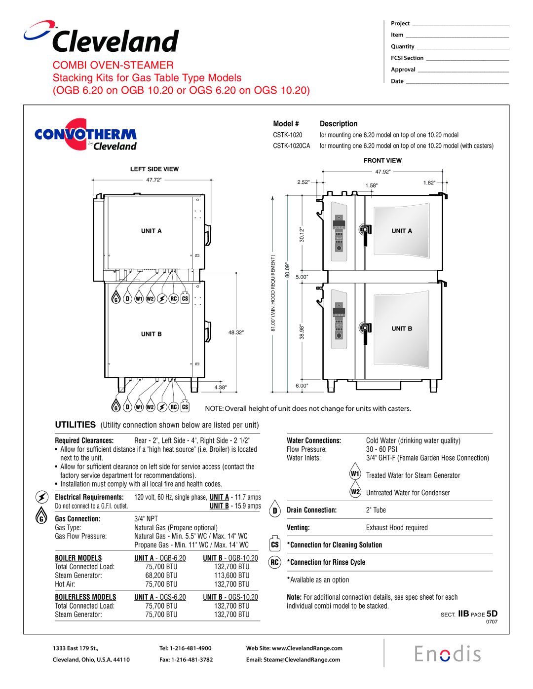 Cleveland Range CSTK-610CA manual CSTK-1020CA 