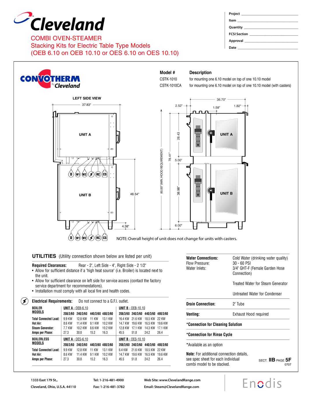 Cleveland Range CSTK-610CA manual Unit B OEB-10.10 