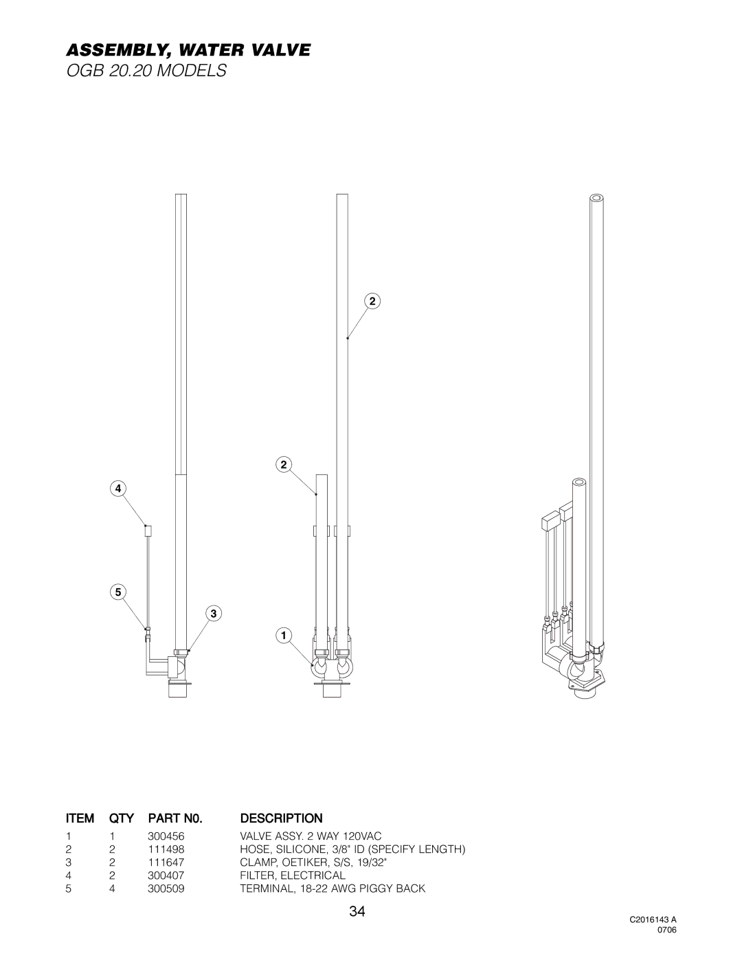 Cleveland Range Gas 20.20 manual Valve Assy WAY 120VAC 