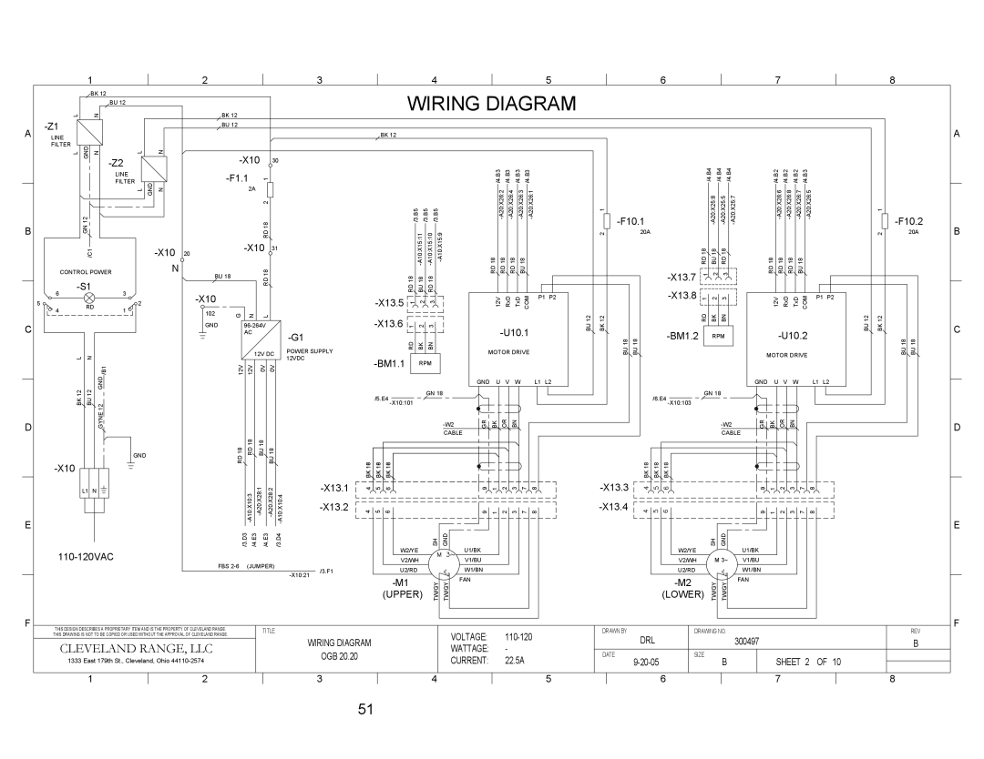 Cleveland Range Gas 20.20 manual Wiring Diagram 