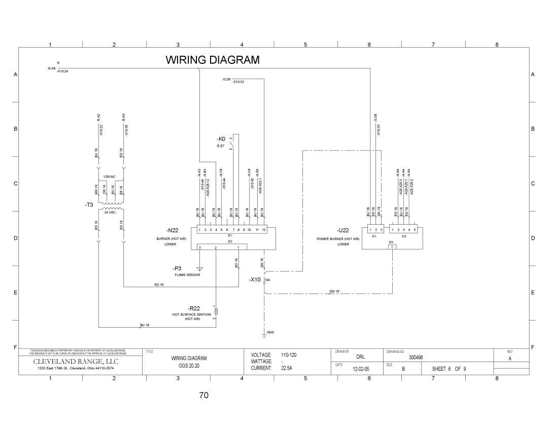 Cleveland Range Gas 20.20 manual Sheet 6 