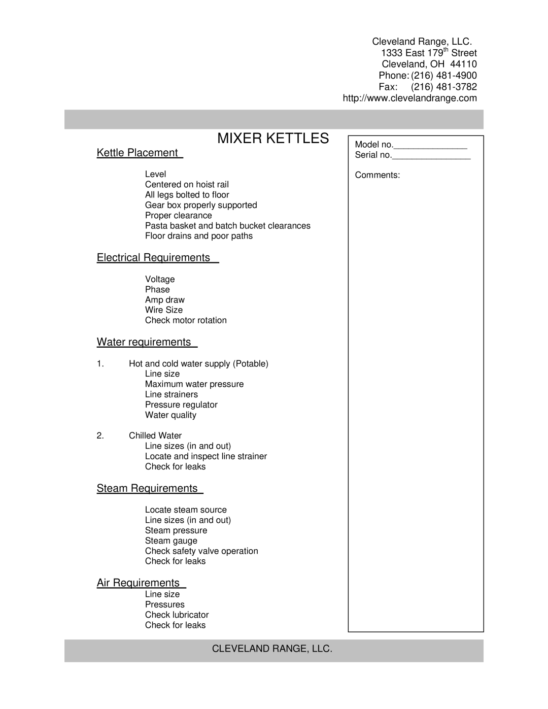 Cleveland Range HA-MKDL-150-CC, HA-MKDL-200-CC, HA-MKDL-300-CC, HA-MKDL-100-CC, HA-MKDL-60-CC specifications Mixer Kettles 