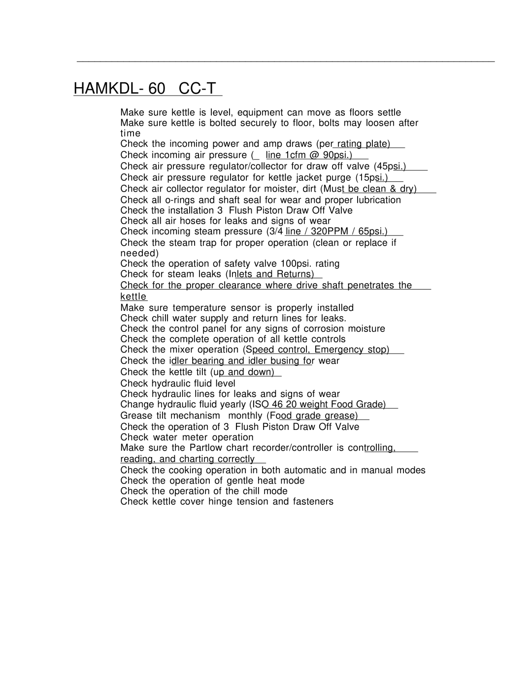 Cleveland Range HA-MKDL-60-CC, HA-MKDL-200-CC, HA-MKDL-300-CC, HA-MKDL-100-CC, HA-MKDL-150-CC specifications HAMKDL- 60 CC-T 