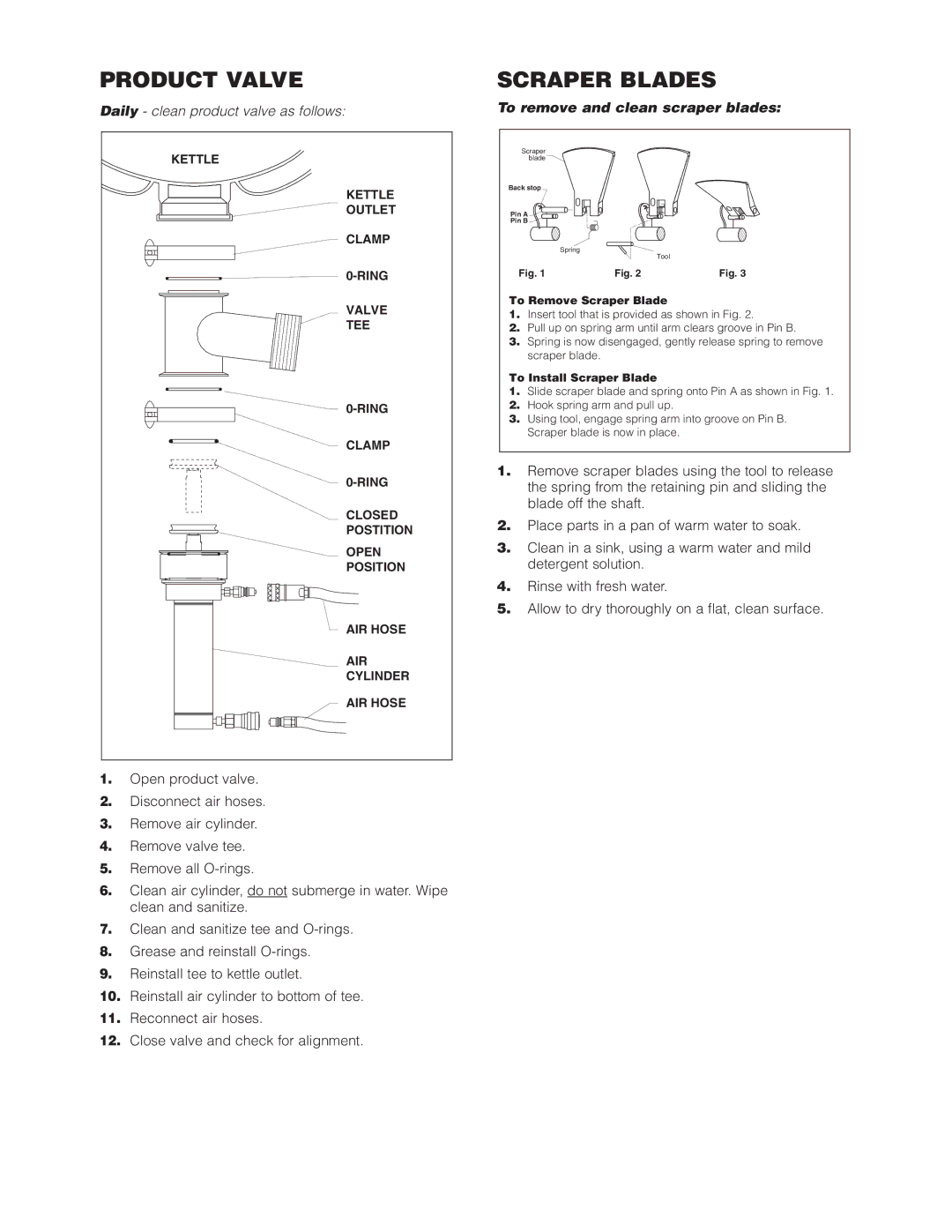 Cleveland Range HA-MKGL-100-CC-T, HA-MKGL-60-T, HA-MKGL-80, HA-MKGL-60-CC, HA-MKGL-100-T Product Valve, Scraper Blades 