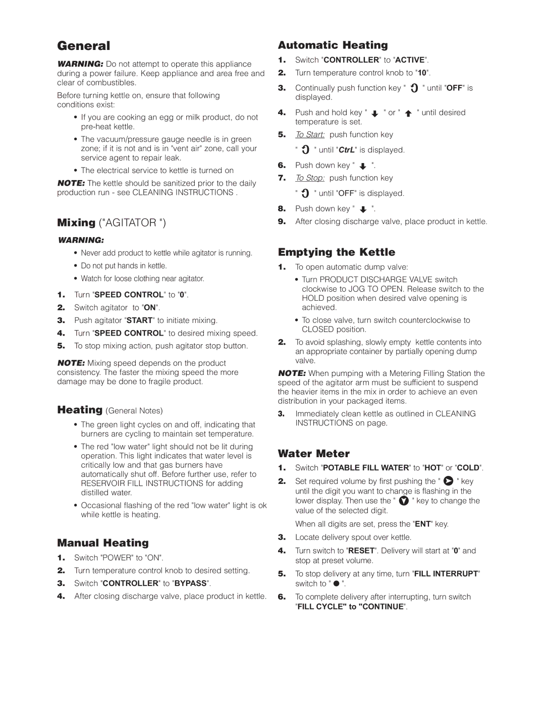 Cleveland Range HA-MKGL-80-CC, HA-MKGL-100-CC-T, HA-MKGL-60-T, HA-MKGL-100-T, HA-MKGL-60-CC-T, HA-MKGL-80-T manual General 