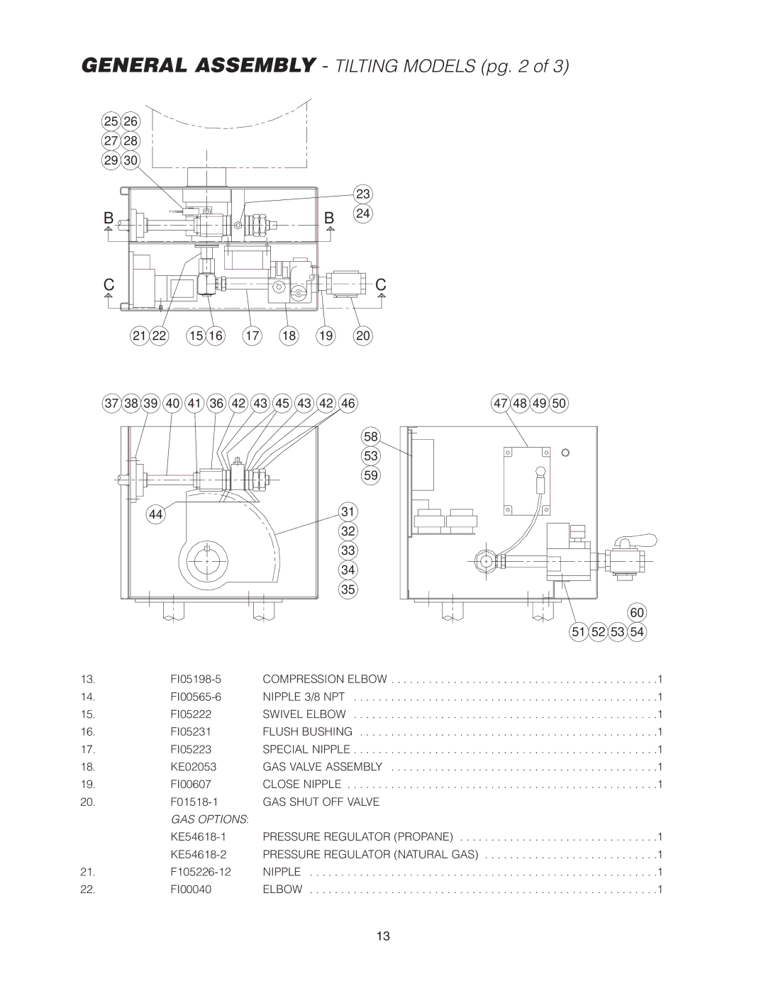 Cleveland Range KGT-25-T, KCL-25-T, KGL-25-T manual 37 38 47 48 49 51 52 53 