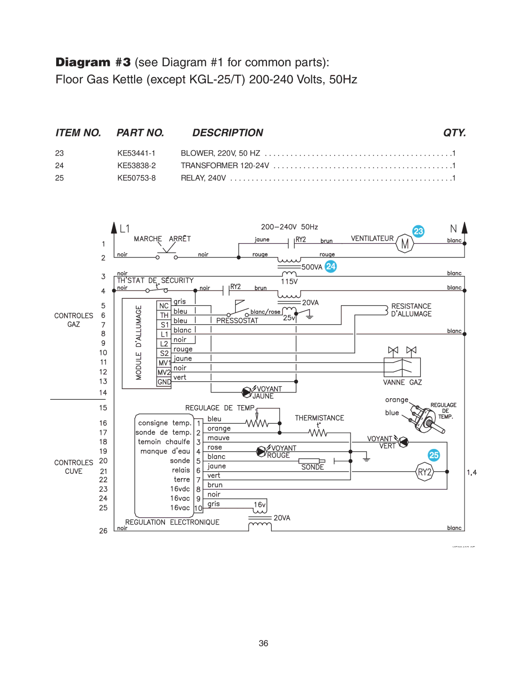 Cleveland Range KGL-40, KGL-60, KGL-80, KGL-100, KGL-40-T, KGL-60-T, KGL-80-T, KGL-40-SH, KGL-60-SH, KGL-40-TSH manual 