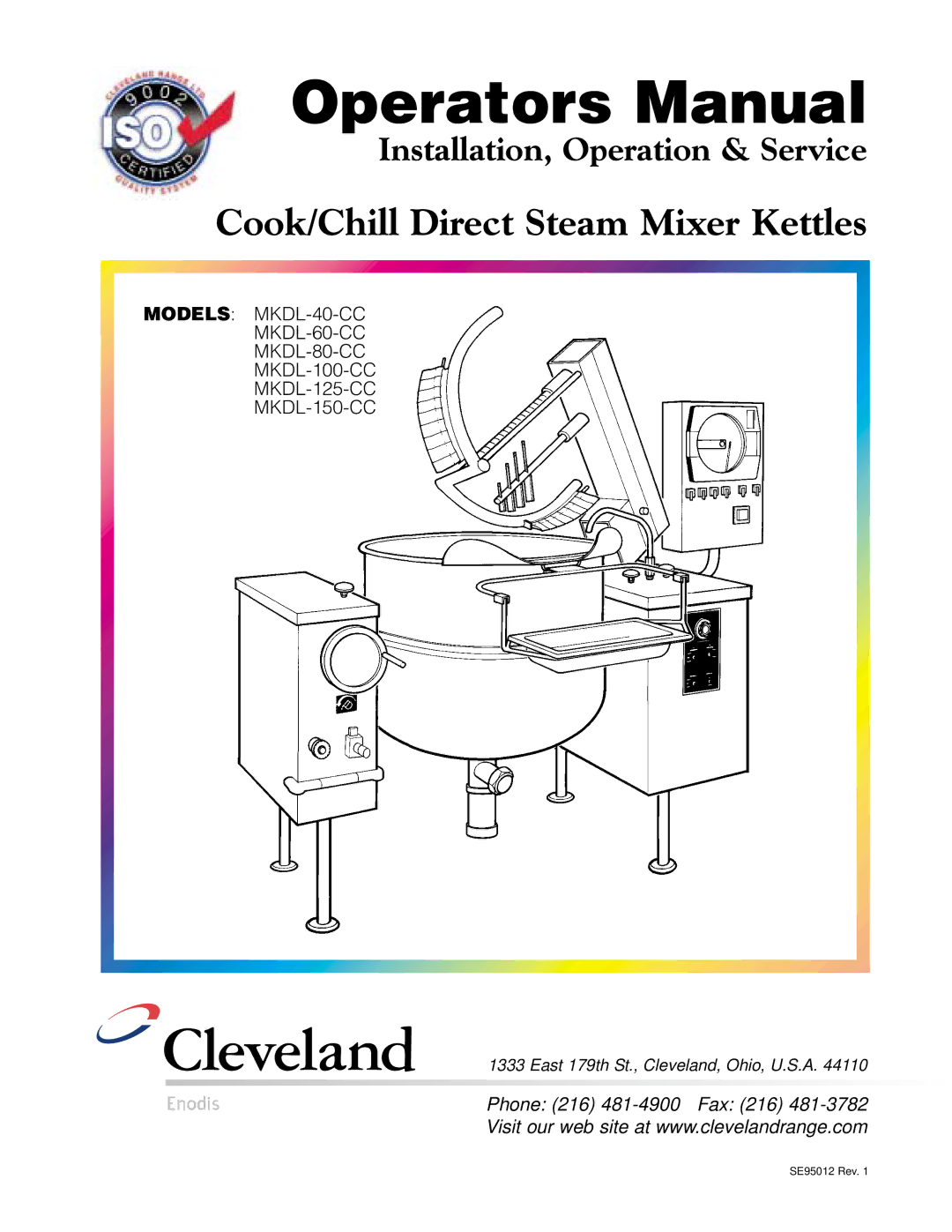 Cleveland Range MKDL-80-CC, MKDL-125-CC, MKDL-40-CC manual Operators Manual 