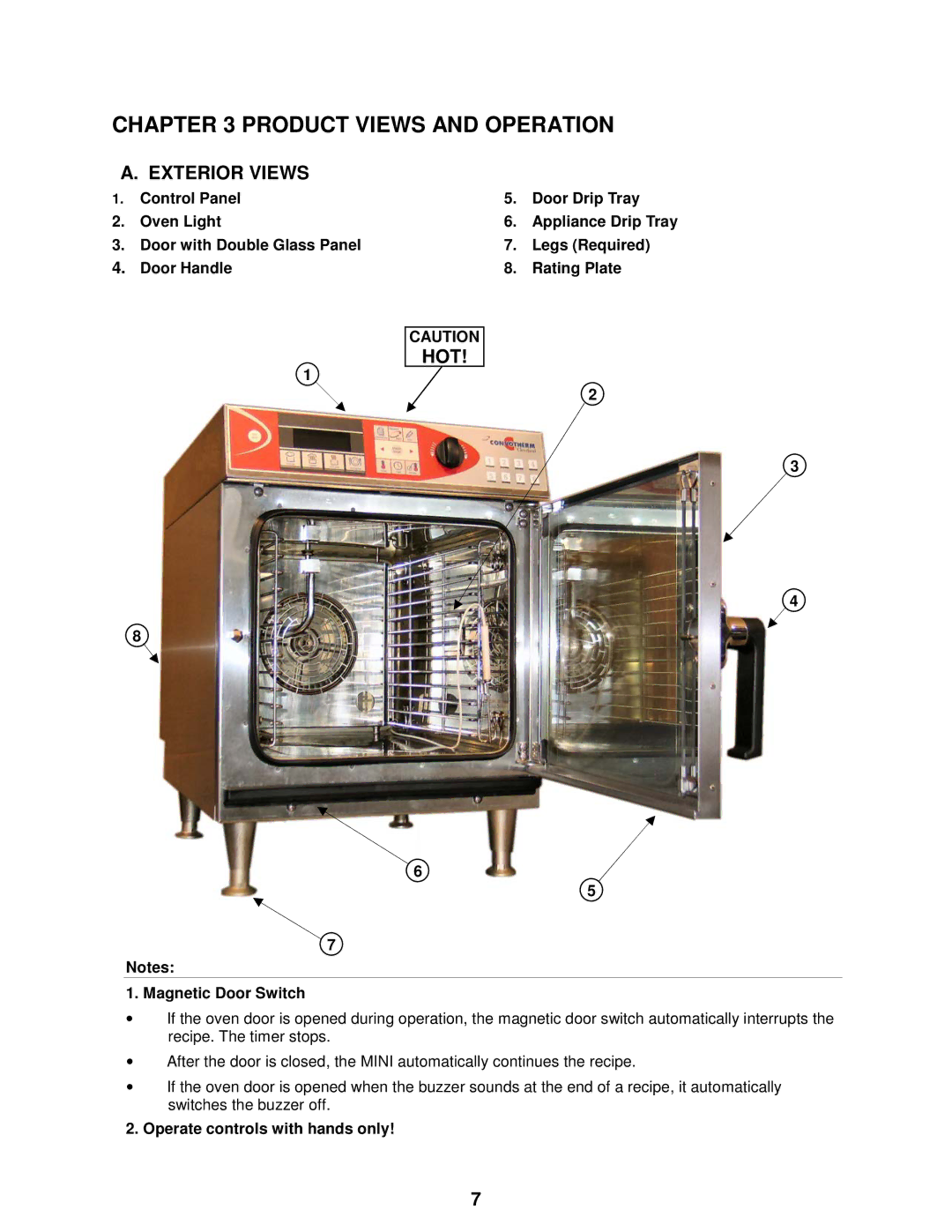 Cleveland Range OES-6.08 manual Product Views and Operation, Exterior Views, Hot 